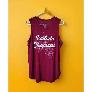 Weekend Soul Shirt Xl Sleeveless Floral Plum Happiness Beach Summer